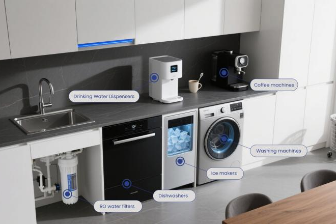 UV Water Disinfection Seamless integration into dishwashers, ice makers, coffee machines, and instant dispensers. UV Water Disinfection