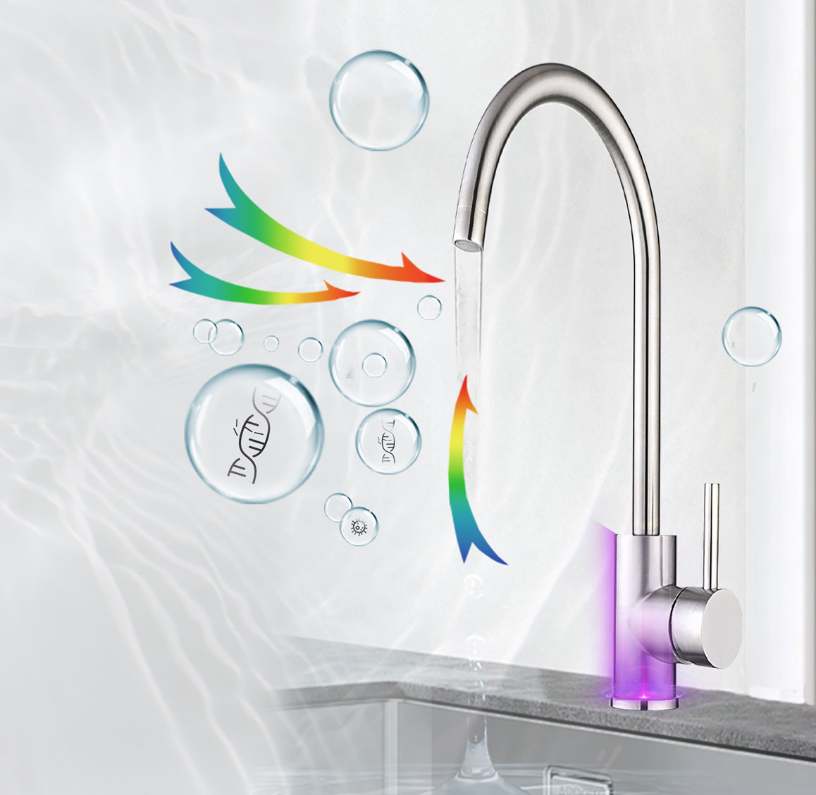 Eco-friendly water treatment combining RO filtration and UV disinfection