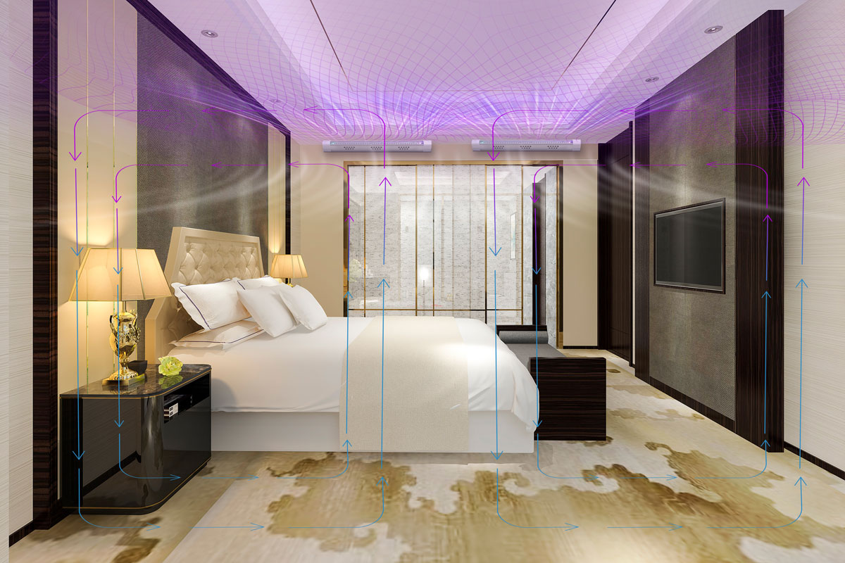 Upper-room ultraviolet germicidal irradiation