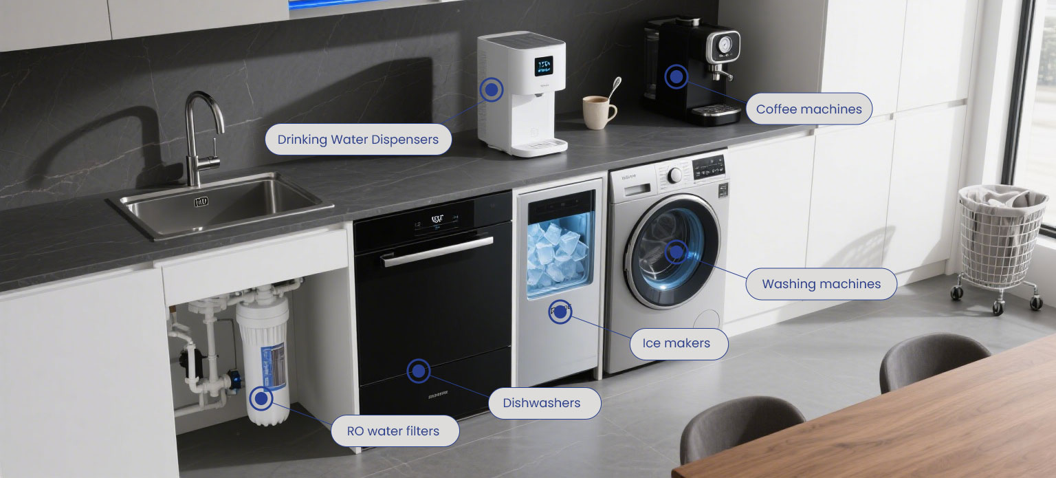 UVC LED point-of-use water purifier for safe kitchen drinking water