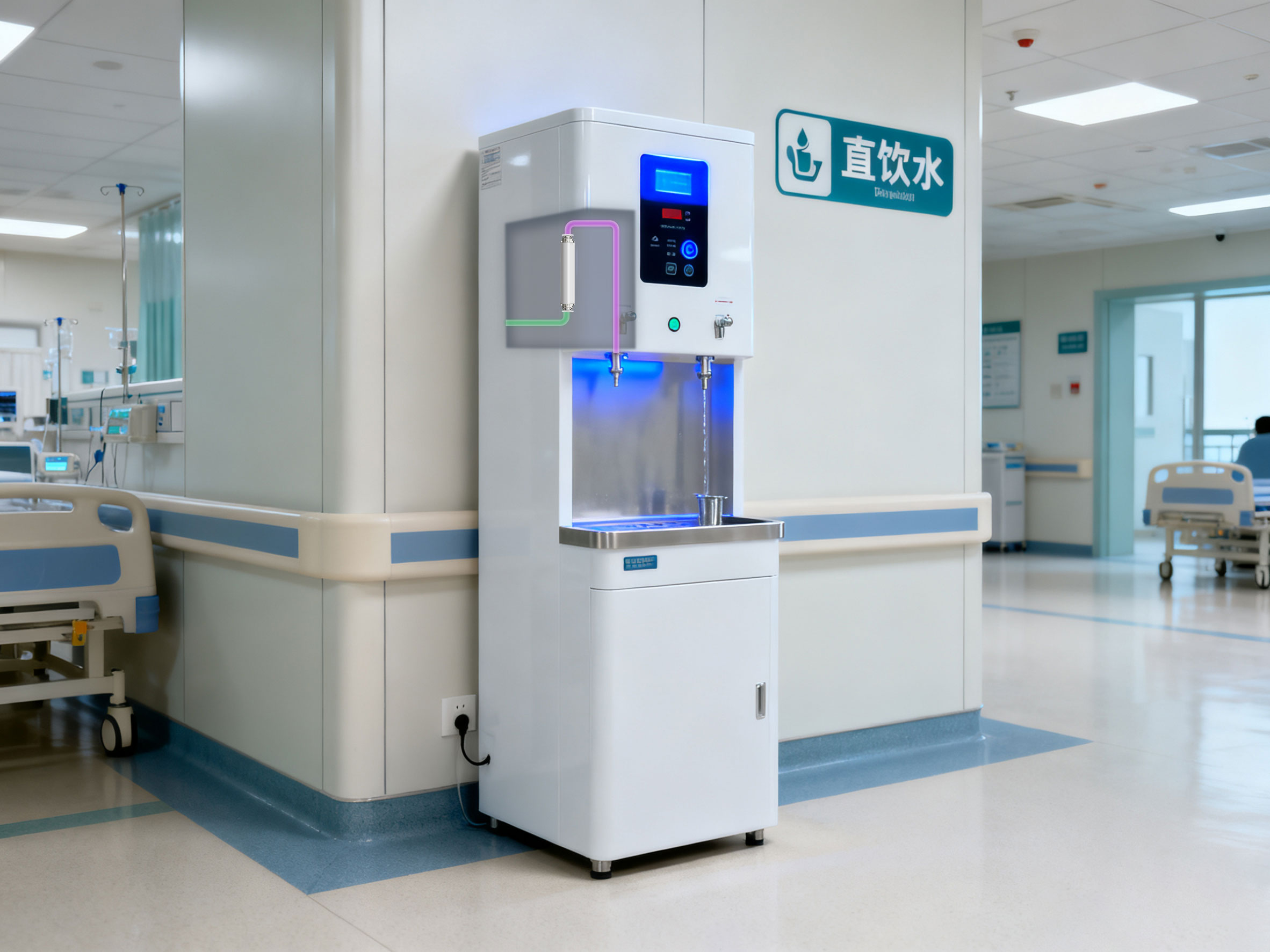 Commercial Water Dispenser with Integrated UV-C Disinfection System