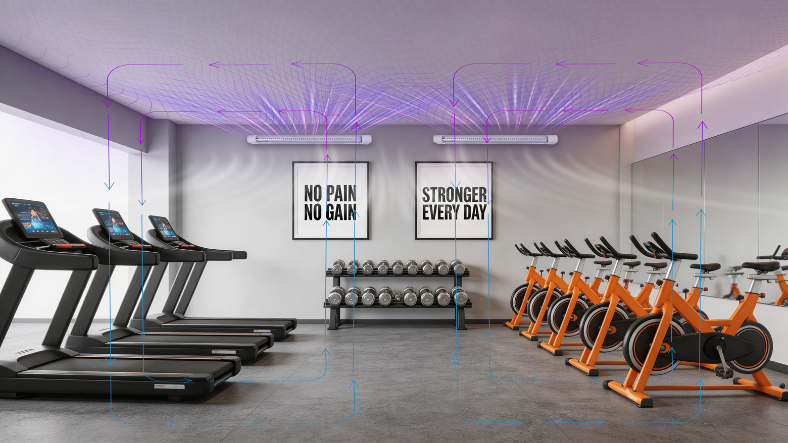 Upper-room ultraviolet germicidal irradiation