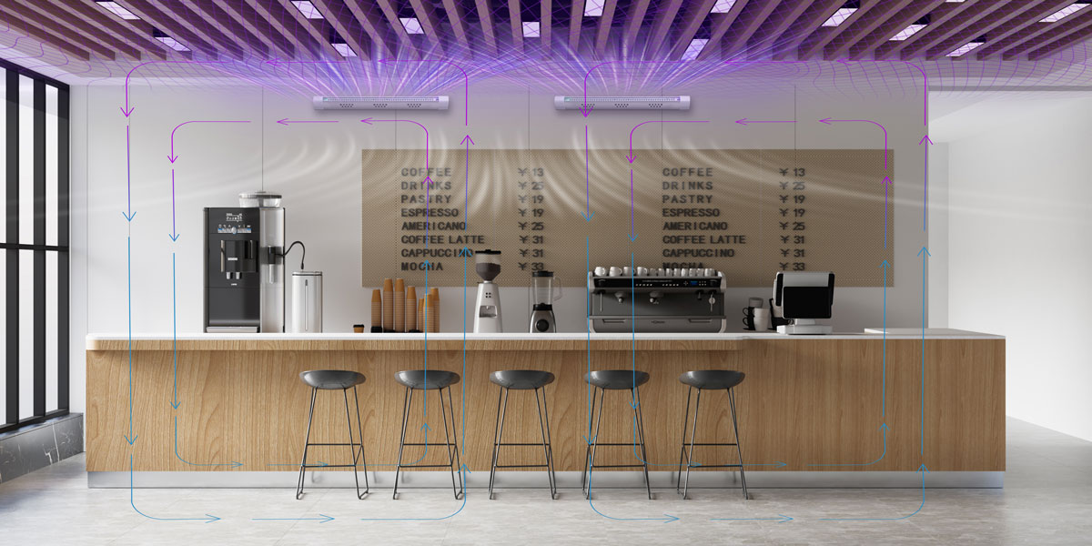 Upper-room ultraviolet germicidal irradiation