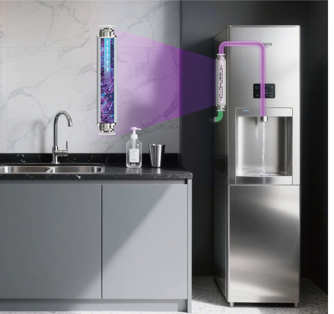 UV disinfection system preventing secondary pollution at point-of-use