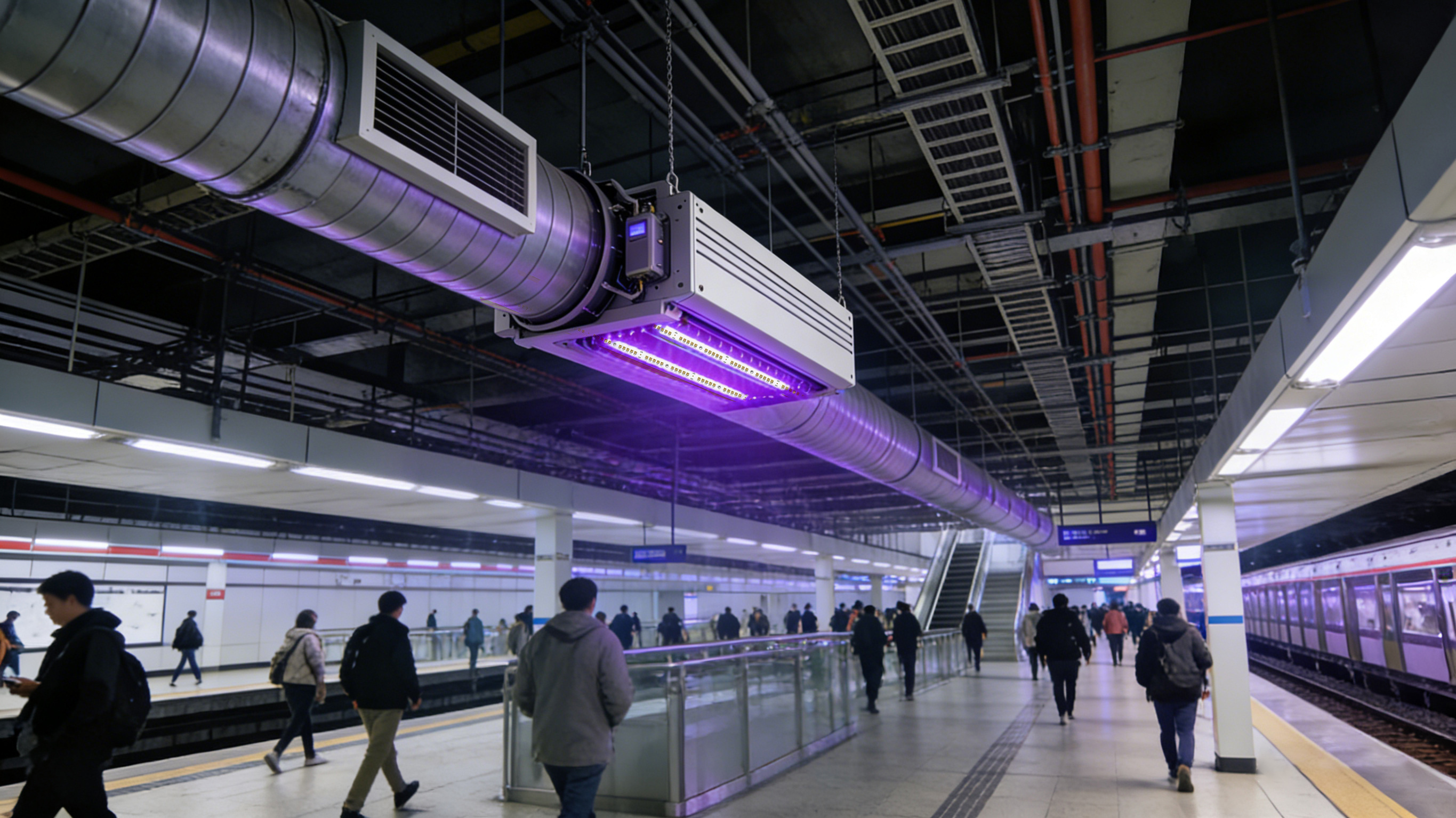 Application Research of UVC-LED Air Disinfection Systems in Large Building Spaces