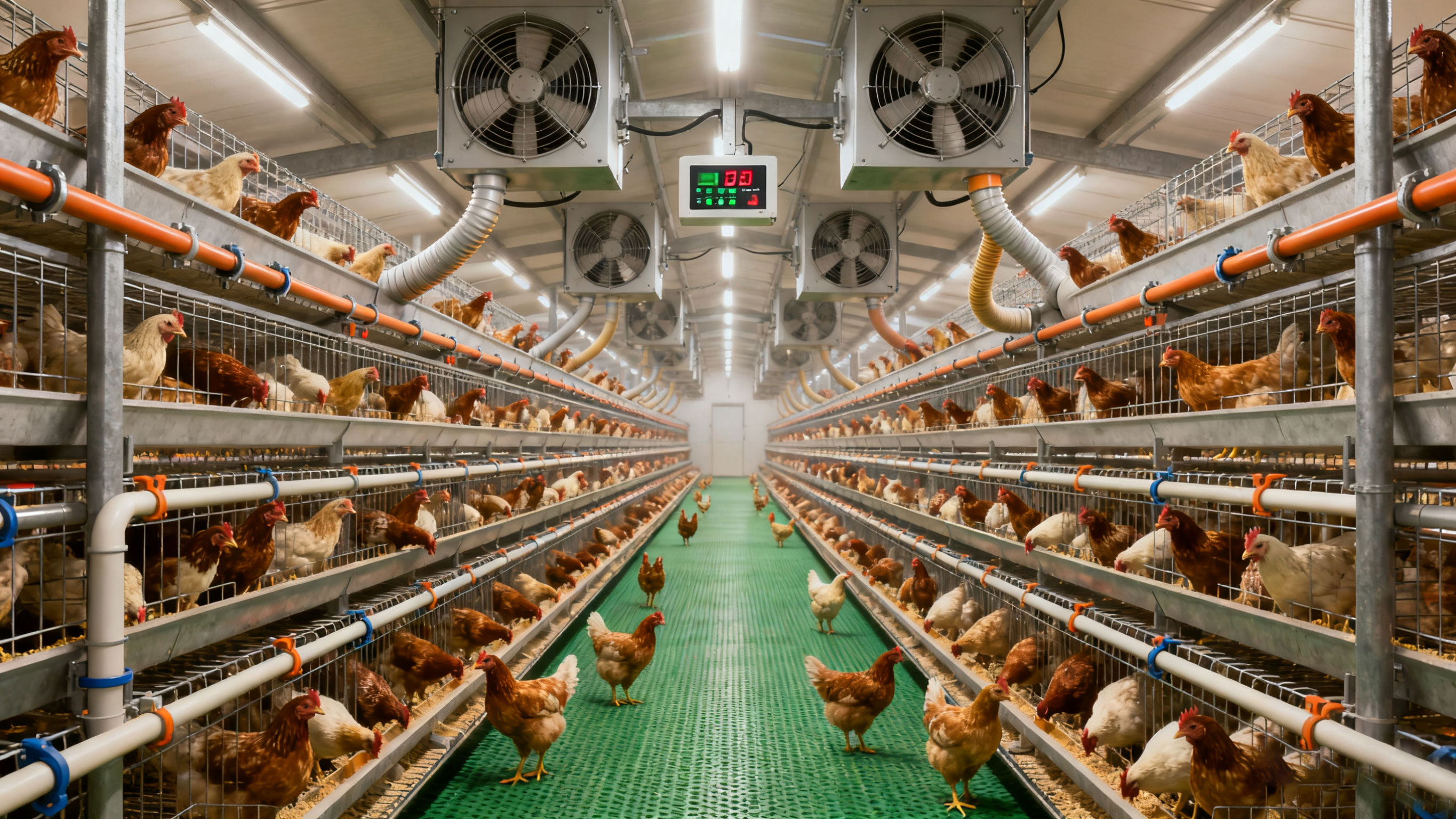 UV-C light destroying harmful bacteria in poultry drinking water at the point of use