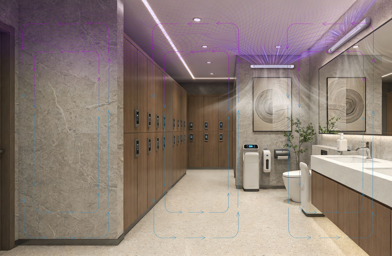 Upper-room ultraviolet germicidal irradiation