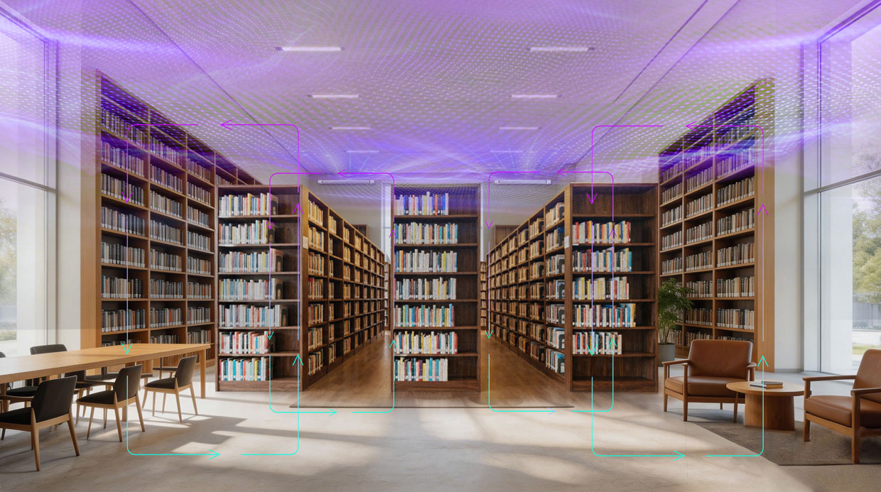 Upper-room ultraviolet germicidal irradiation