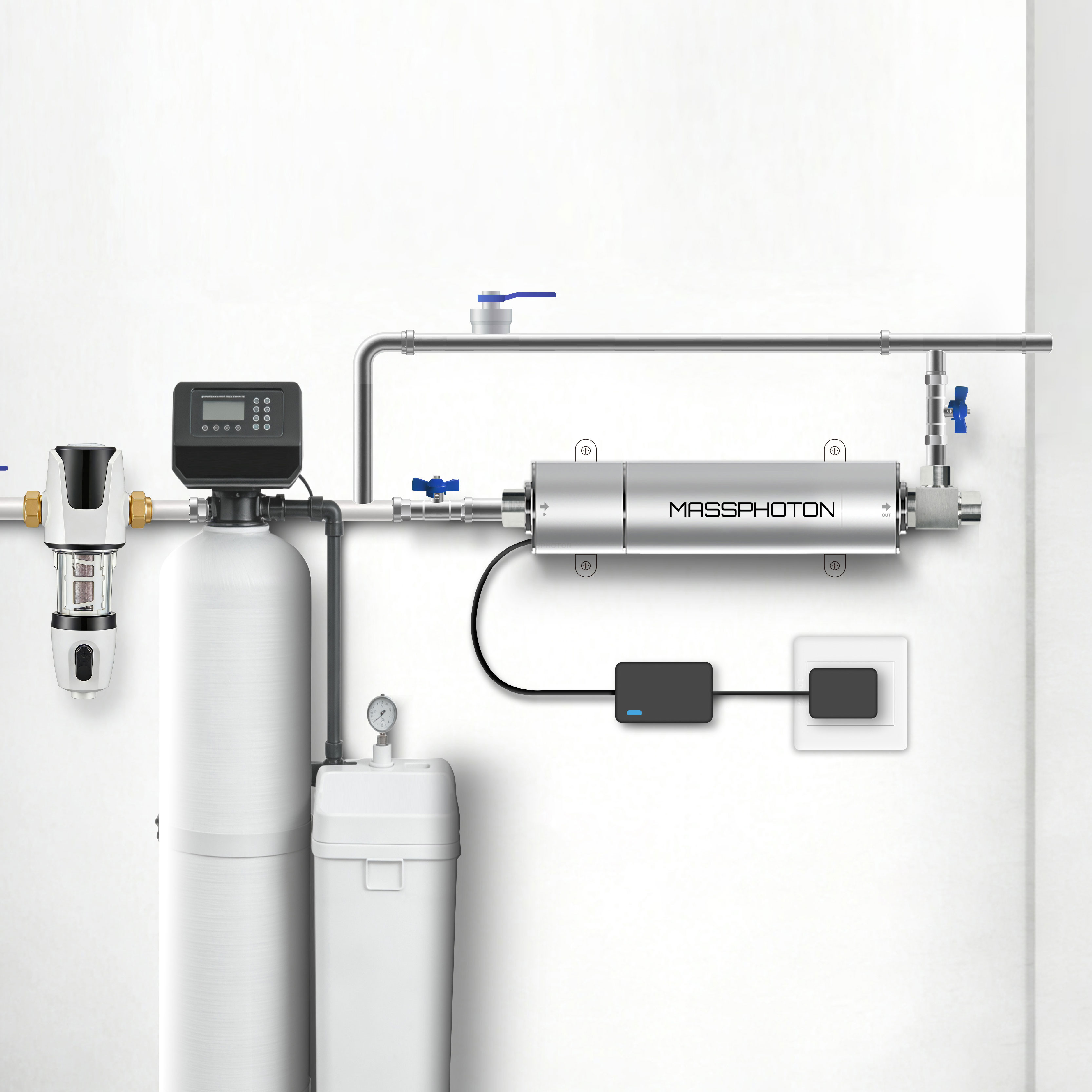 12 GPM UVC LED Water Disinfection system whole-house water puriﬁcation MP-UVC-48LC